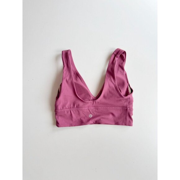 Lot of 2 LULULEMON Align V-Neck Washed Mauve White Long Line Sports Bras, Size 6 - Picture 4 of 16